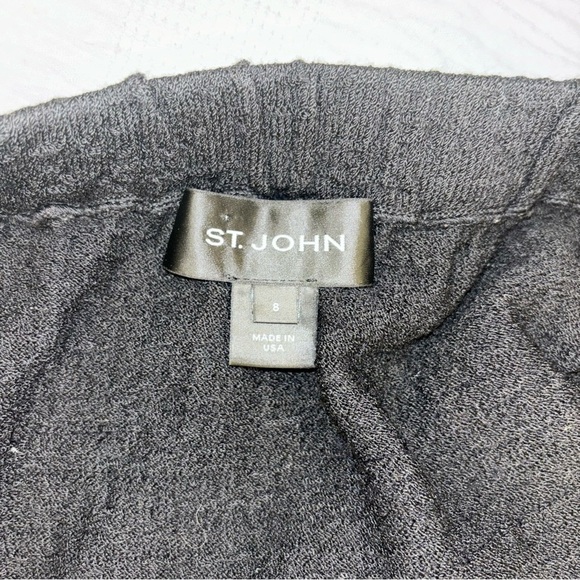 St. John Black Knit Textured Luxury Work Wear Skirt Size 8 - Picture 6 of 8